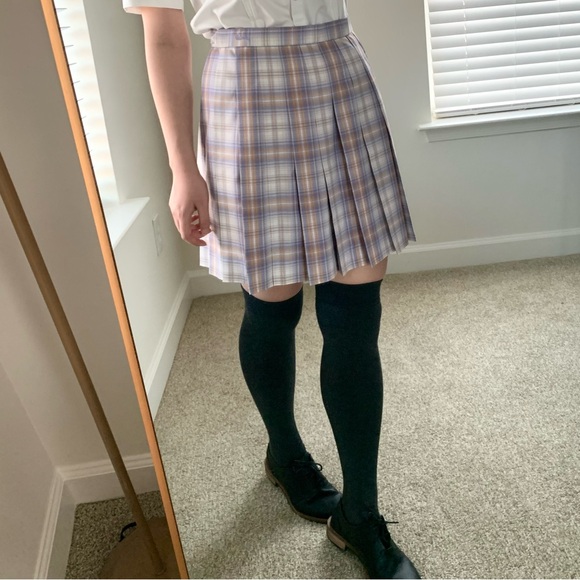 NWOT🔖JK Uniform Mini Skirt Plaid Japan Student School Purple - Picture 2 of 8
